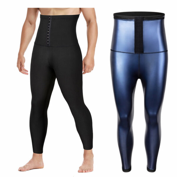 Men's sports tights sweat-inducing abdomen and waist shaping pants fitness body shaping training yoga pants - Image 2
