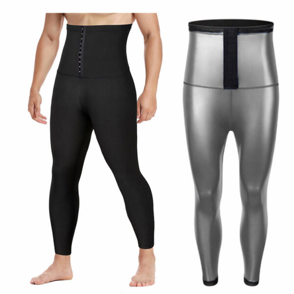 Men's sports tights sweat-inducing abdomen and waist shaping pants fitness body shaping training yoga pants