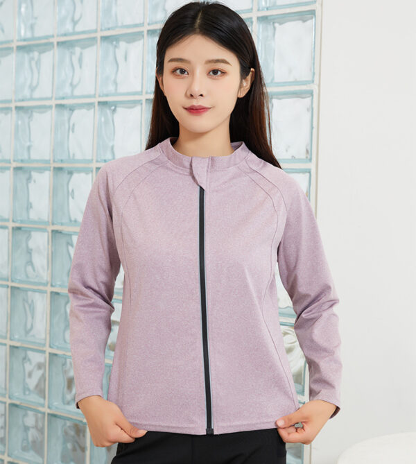 Sweat suit women's stand collar jacket sports yoga top long sleeve jacket reflective zipper training fitness clothes women - Image 3