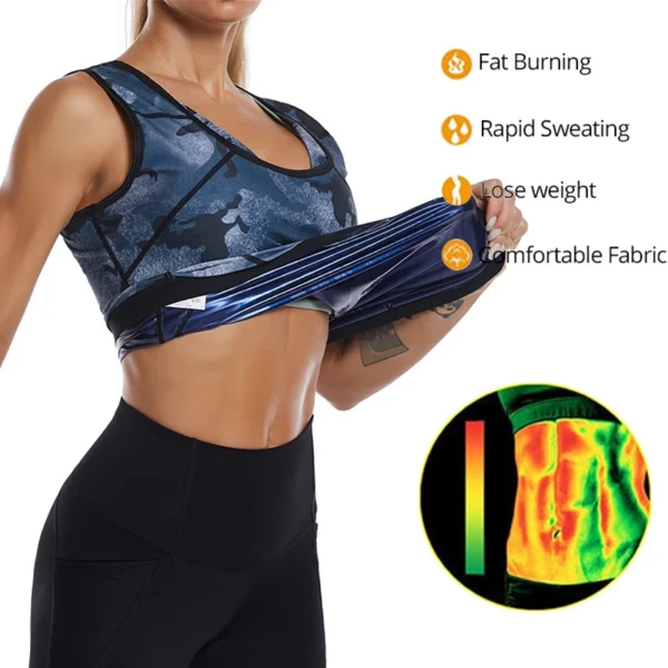 Sauna Sweat Suits ion coating Sweat Vest and Pants Waist Trainer Suits Hot Sweating Fat Burn Slimming Corsets Tank Tops - Image 2