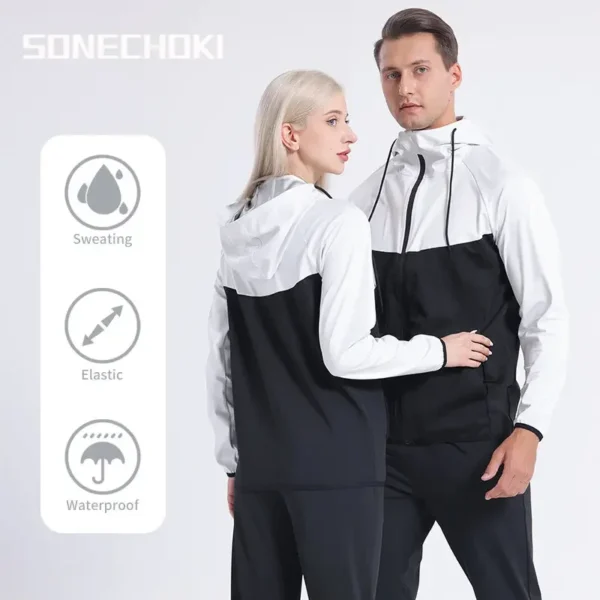 New Sauna Suits Men Gym Clothing Set Women for Weight Loss Running Fitness Bodybuilding Sweating Sportswear Workout Tracksuit